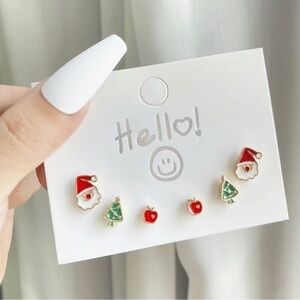 6pcs Set of Earrings- Studs - Christmas Earrings - S925 Silver Needle - Holiday